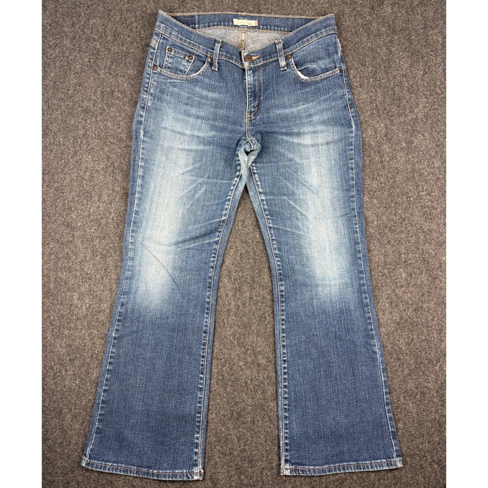 Y2K Levis 529 Curvy Bootcut Jeans Womens 12 Short Medium Wash Blue Stretch Denim